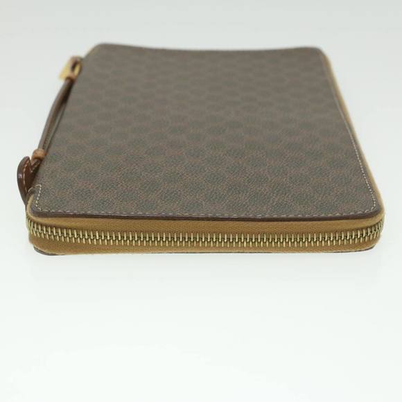 CELINE Macadam Canvas Travel Case PVC Leather Brown Auth am3943 - Picture 4 of 16